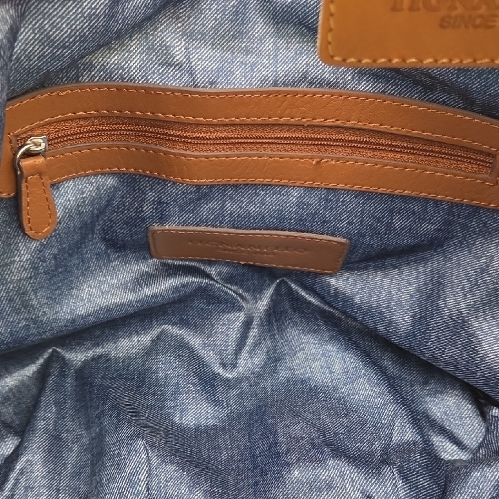 Blue and Brown Patterned Women's Bag - Picture 5 of 6